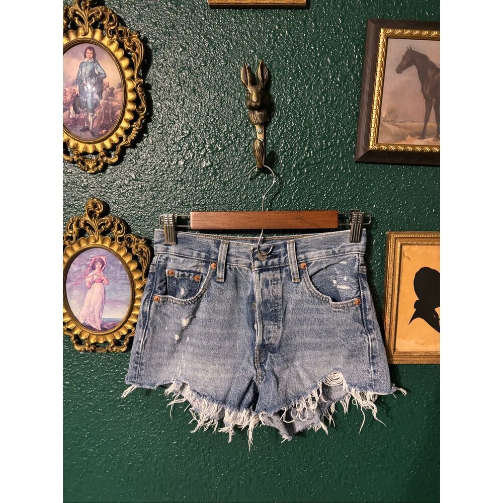 Blue Denim Levi 501’s Shorts Sz 23